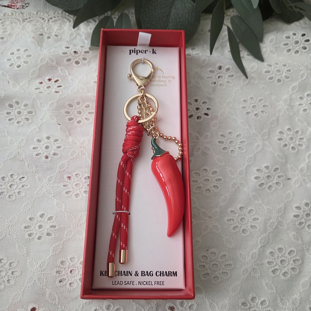 Piper Red And Gold Pepper Keychain